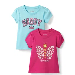 Honeyhap Girls Pack of 2 Cotton Floral Printed Top-picture-26