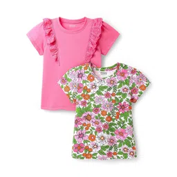 Honeyhap Girls Pack Of 2 Floral Printed Cotton Top-picture-29