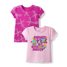 Honeyhap Girls Pack Of 2 Graphic Printed Cotton Top-picture-53