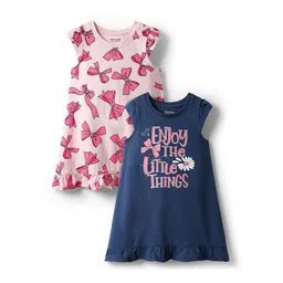 Honeyhap Girls Pack Of 2 Printed Pure Cotton Nightdress-picture-38