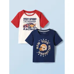 Honeyhap Kids Boys Pack of 2 Pure Cotton Typography Printed T-shirt-picture-44