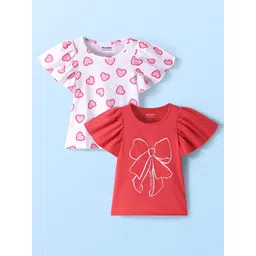 Honeyhap Pack of 2 Girls Graphic Printed Cotton Top-picture-19