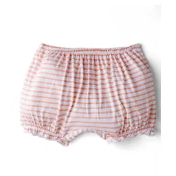 Honeyhap Premium 100% Cotton Knit Bloomers With Bio Finish & Floral Print Pack of 5 - Spun Sugar Tropical Peach Bay Bright White & Yellow Iris image 3