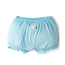 Honeyhap Premium 100% Cotton Knit Bloomers With Bio Finish & Floral Print Pack of 5 - Spun Sugar Tropical Peach Bay Bright White & Yellow Iris image 4