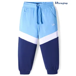 Honeyhap Premium 100% Cotton Knit Full Length Lounge Pants With Bio Finish Cut & Sew Design - Baltic Sea Blue Bright White & Navy Peony-picture-39