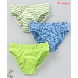 Honeyhap Premium Cotton Elastane Anti-MicrobialFinish Briefs Pack of 3 - Mutlicolor-image-34
