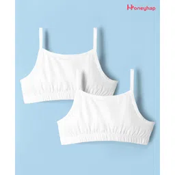 Honeyhap Premium Cotton Elastane Knit Sleeveless Solid Color Slips With Bio Finish Pack of 2 - Bright White-image-2
