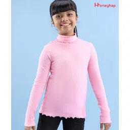Honeyhap Premium Cotton Elastane Solid Colour Top with Bio Finish - Pink-image-10