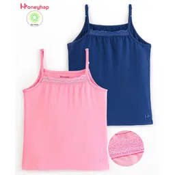 Honeyhap Premium Cotton Super Soft & Stretch Solid Set Of Slips With Bio Finish Pack of 2 - Candy Pink & Limoges-picture-13