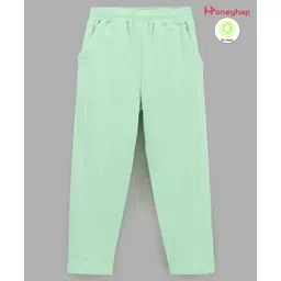 Honeyhap Premium Cotton Super Stretch Terry Bio Washed Full Length Lounge Pant Solid - Pastel Green-picture-21