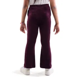 Honeyhap Premium Velour Knit Full Length Bio Finish Solid Leggings - Wine image 3