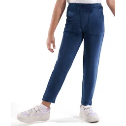 Honeyhap Premium Velour  Knit With Bio Finish Full Length Leggings Solid Colour - Navy Blue-picture-11