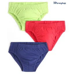 Honeyhap Single Jersey with Bio Finish Briefs  Solid Colour - Tango Red Tendershoots Green &  Limoges Blue-picture-16