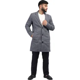 honnete 100% Sherpa Checkered Coat For Men-picture-25
