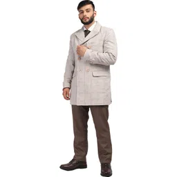honnete 97% Polyester 3% Acrlyic Checkered Coat For Men-picture-30