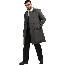 honnete 97% Polyester 3% Acrlyic Solid Coat For Men-picture-22