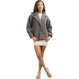 honnete Acrylic Polyester Solid Coat For Women-picture-33