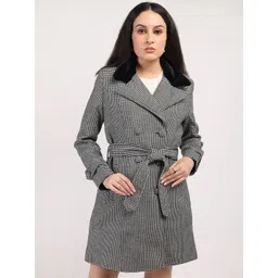 HONNETE Checked Double Breasted Winter Coat-picture-21