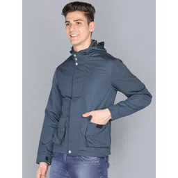 HONNETE Men Navy Blue Lightweight Open Front Jacket-picture-37