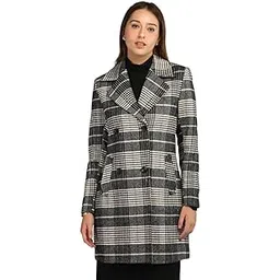 honnete Regular Fit Checked Long Sleeves Button Closer Women Coat For Winter-picture-14