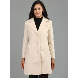 HONNETE Women Notched Lapel Single-Breasted Regular Fit Trench Coat-picture-32