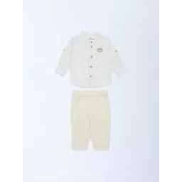 HOP Baby by Westside Beige Checkered Cotton-Blend Shirt and Pants Set-picture-38