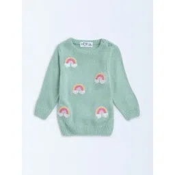 HOP Baby by Westside Light Green Embroidered Sweater-picture-12