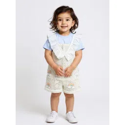 HOP Baby by Westside Off-White Cotton Dungaree with T-Shirt Set-picture-29