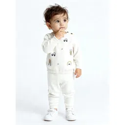 HOP Baby by Westside Off-White Embroidered Cotton Sweater and Pants Set-picture-36