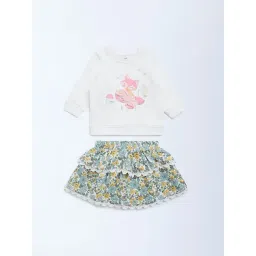 HOP Baby Girls by Westside White Cotton-Blend Sweatshirt and Skirt Set-picture-42