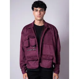 HOP HEAD Men Geometric Lightweight Cape Jacket with Patchwork-picture-24