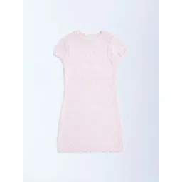 HOP Kids by Westside Pink Knitted Bodycon Dress-picture-47