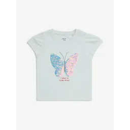 HOP Kids by Westside White Butterfly Sequin Detailed Cotton Top-picture-15