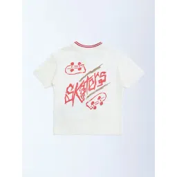 HOP Kids by Westside White Skater-Inspired Cotton T-Shirt image 4