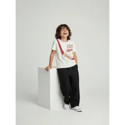 HOP Kids by Westside White Skater-Inspired Cotton T-Shirt image 1