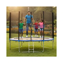 Hop N Play Heavy Duty 8ft Fitness Trampoline with Safety Net Supports Up to 150kg, Indoor & Outdoor Use, Ideal for Kids & Adults-picture-23
