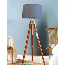 Hopdezyo Italian Lamp with Home Decor Grey Drum Shade, Bulb, Wiring, E27 Holder Included, Pack of 1 image 1