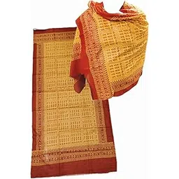 hope kart Jai Mata Di Mata ji Ki Shawl for God Prayer Pooja for Men Women, Cotton, Orange, 1.5 x 0.75 Meters, Pack of 1-picture-12