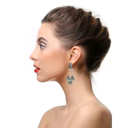 HOPMEE Artificial Beaded Dome Shaped Oxidised Jhumkas-picture-21