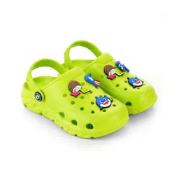 HOPPA SWEDEN Perforated Clogs With Shark & Coconut Charms - Neon-picture-14