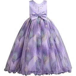 Hopscotch Girls Polyester Glitter Print Maxi Gown-picture-12