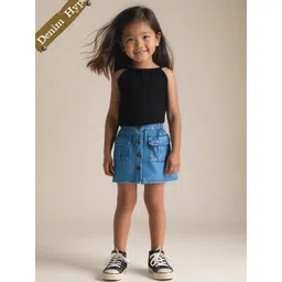 hopscotch 2-Pc City Pop Cotton T-shirt & Denim Skirt-picture-28