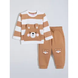 Hopscotch Boys 2-Pc Teddy Applique Cotton Jogger Set-picture-15