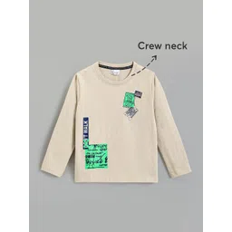 Hopscotch Boys Beige BLENDED Tshirts-image-6