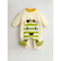 Hopscotch Boys Beige Monster Applique Onesie Bodysuit-picture-58