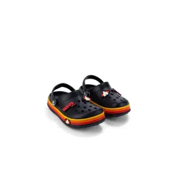Hopscotch Boys Black Cartoon Accents Backstrap Clogs image 1
