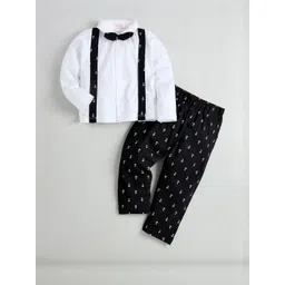 Hopscotch Boys Black Pure Cotton Printed Clothing Set-picture-39