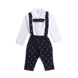 Hopscotch Boys Blue & White Printed Shirt with Trousers-picture-34