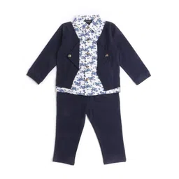 Hopscotch Boys Blue & White Printed Shirt with Trousers-picture-25