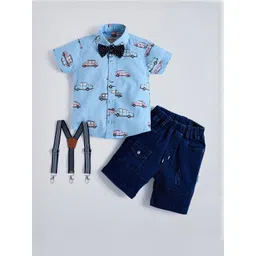 Hopscotch Boys Blue Pure Cotton Printed Clothing Set-picture-33